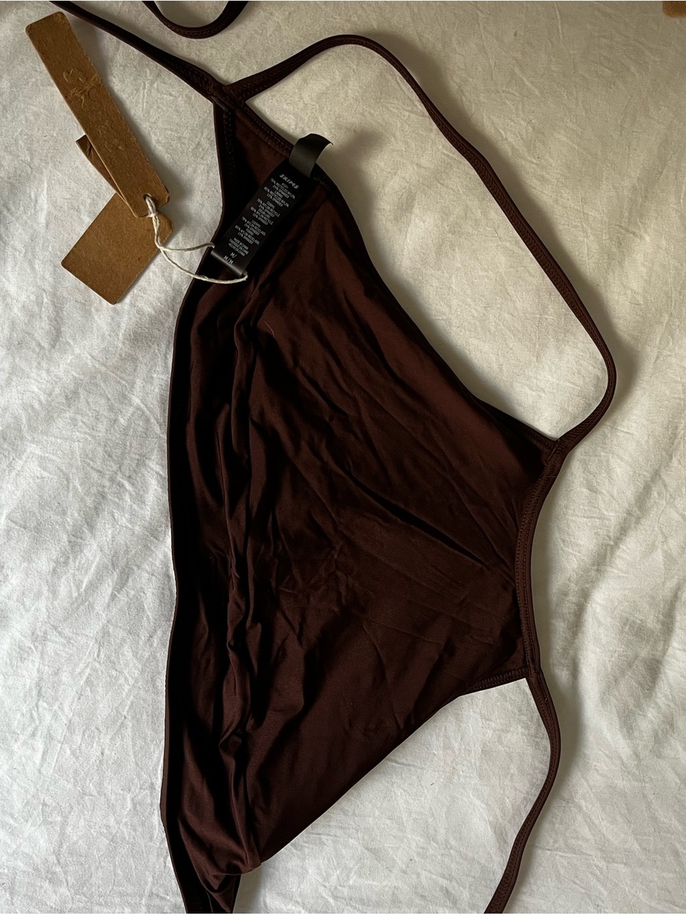 SKIMS Chocolate Brown Triangle Bikini Top